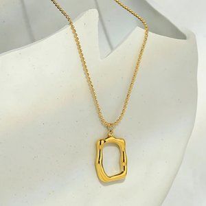 New 18K Gold Plated Irregular Geometric Pendant Necklace